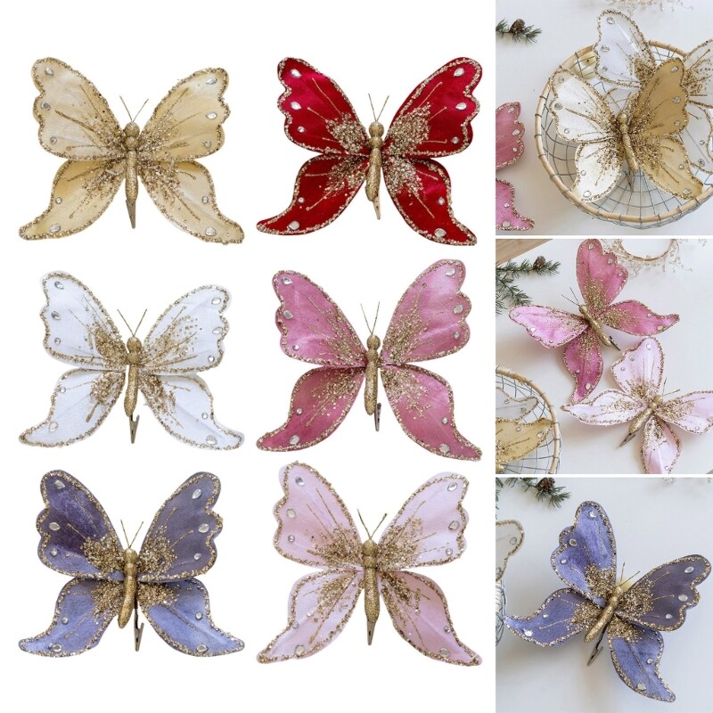 Artificial Butterfly Clip for Spring Party Home Stylish Christmas Embellishments