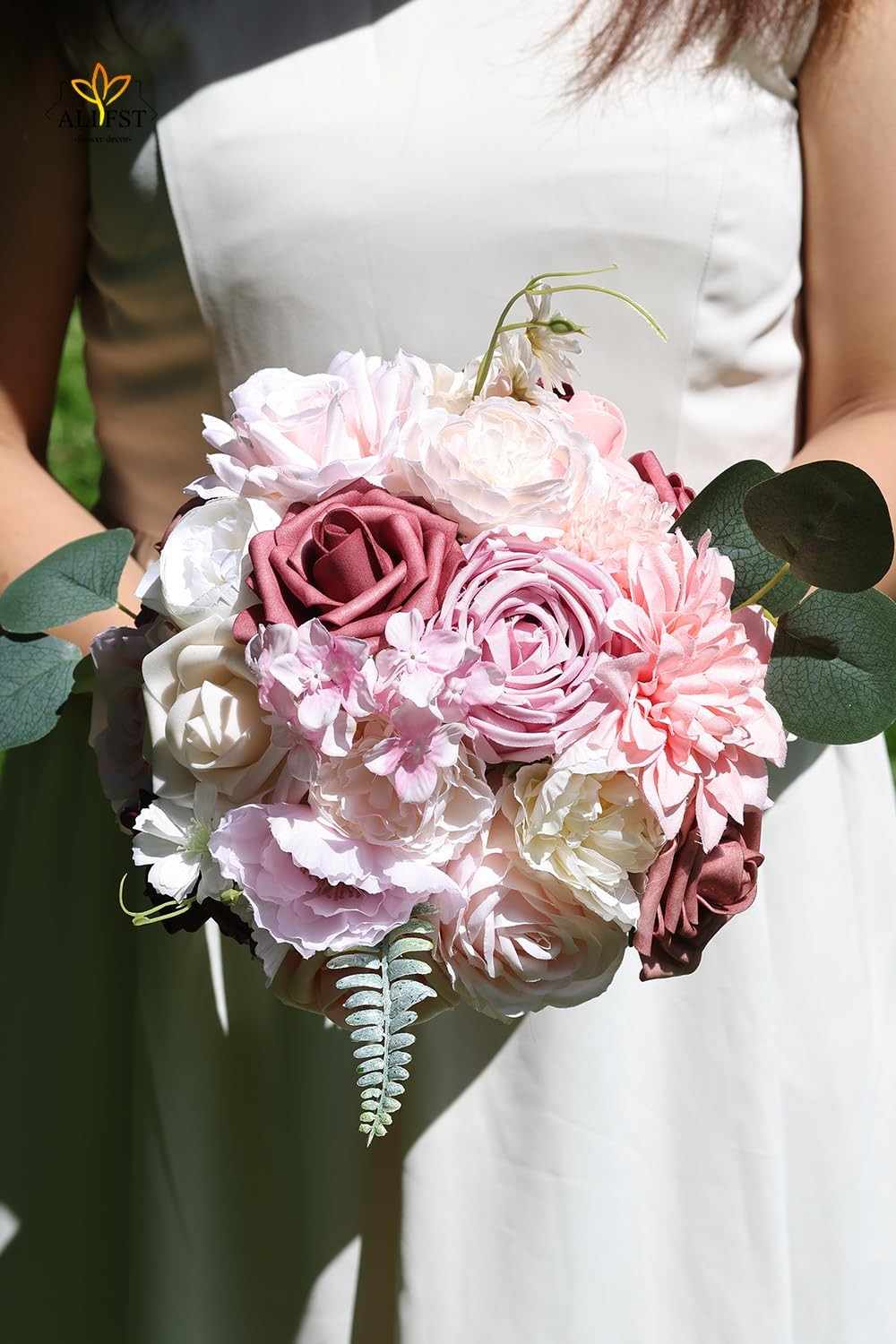 Dusty Pink Silk Roses Box Set, DIY Wedding, Bridal Bouquets, Centerpieces, Decor