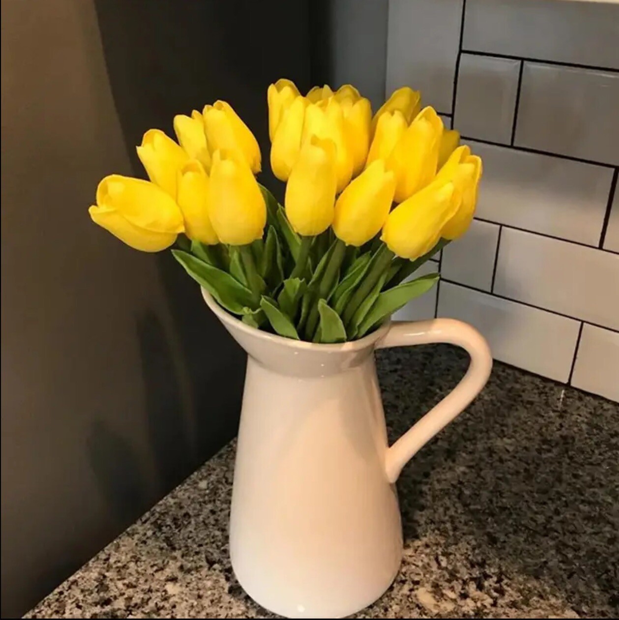 Flores Artificiales De Tulipán De Tacto Real, Arreglos Florales , 5 Unidad .