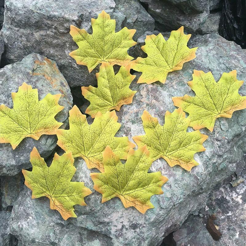 100pcs 6 colors Fall Silk Leaves Wedding Favor Autumn Maple Leaf Decorations
