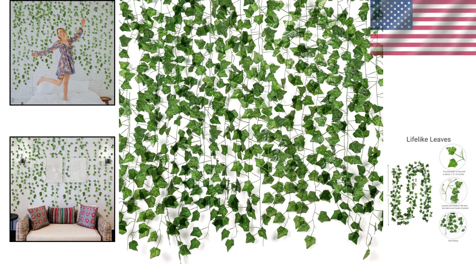 Aesthetic Artificial Ivy Leaves – 84 Feet Hanging Vines for Parties & Weddings