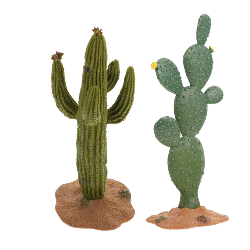 2Pcs Simulated Cactus Adornments Lifelike Figurine Desktop Modeling Statue