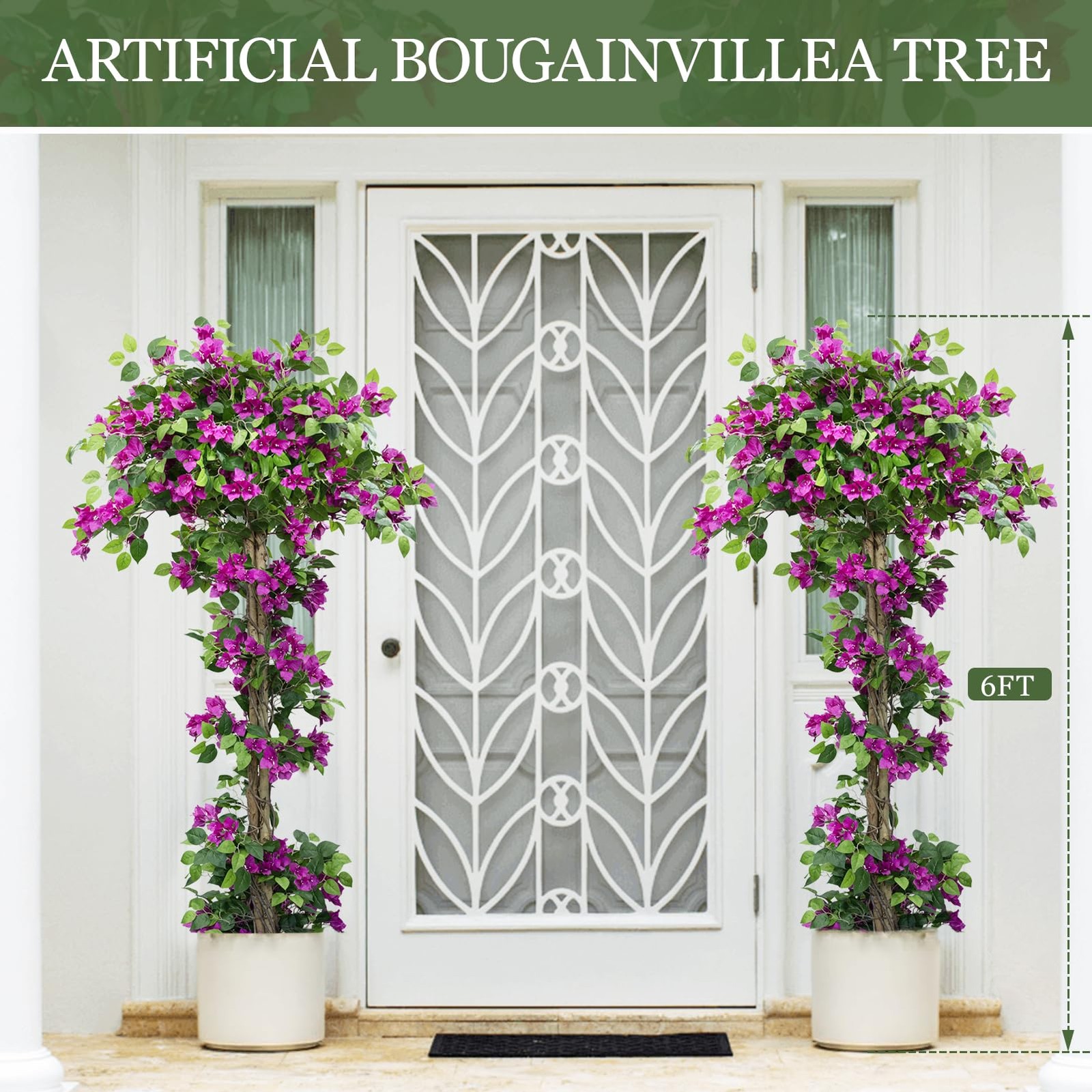 5FT Tall Bougainvillea Artificial Tree for Outdoors or Indoors, Faux Tree Rea…