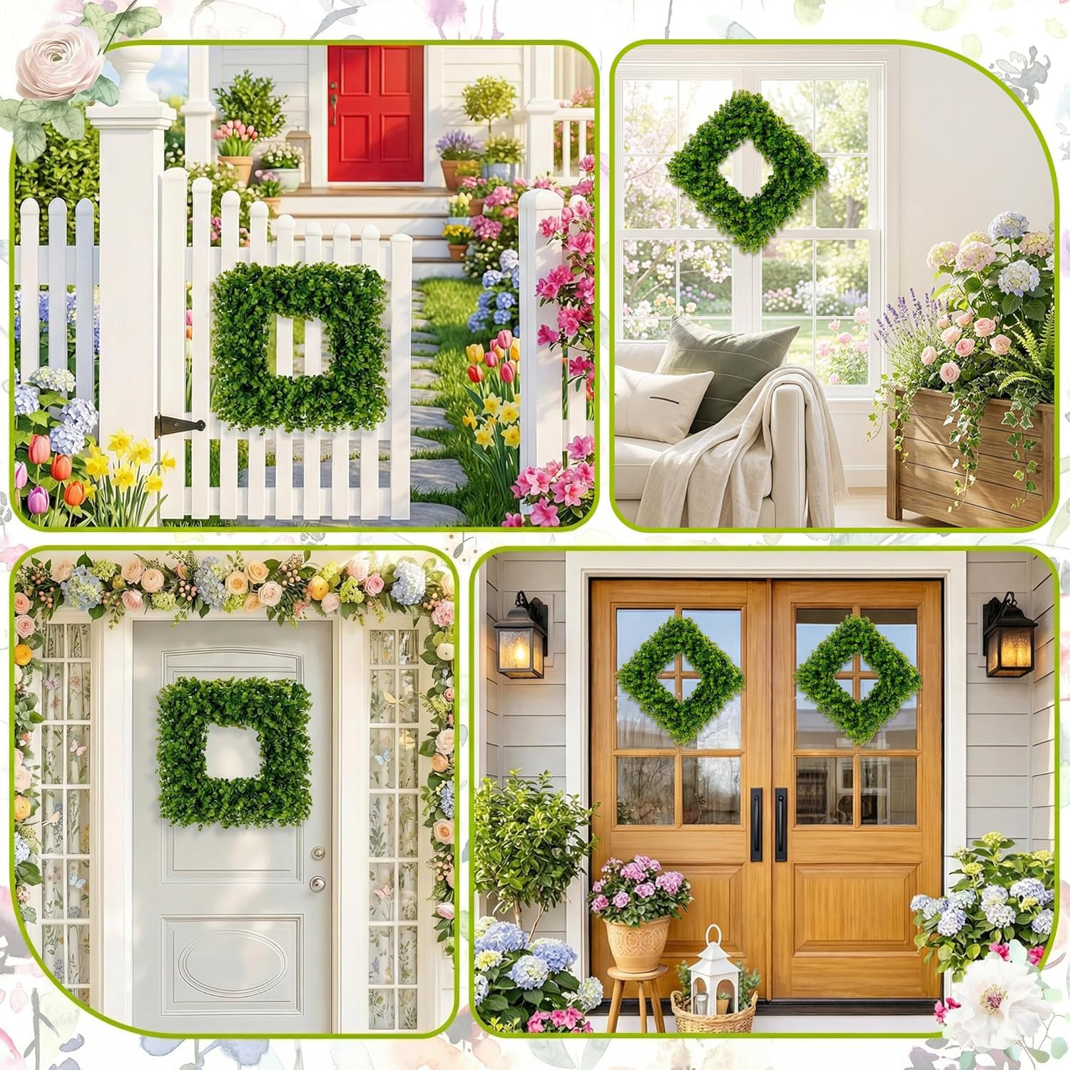 20″ Boxwood Wreath – Elegant Artificial Greenery for Home Decor & Events