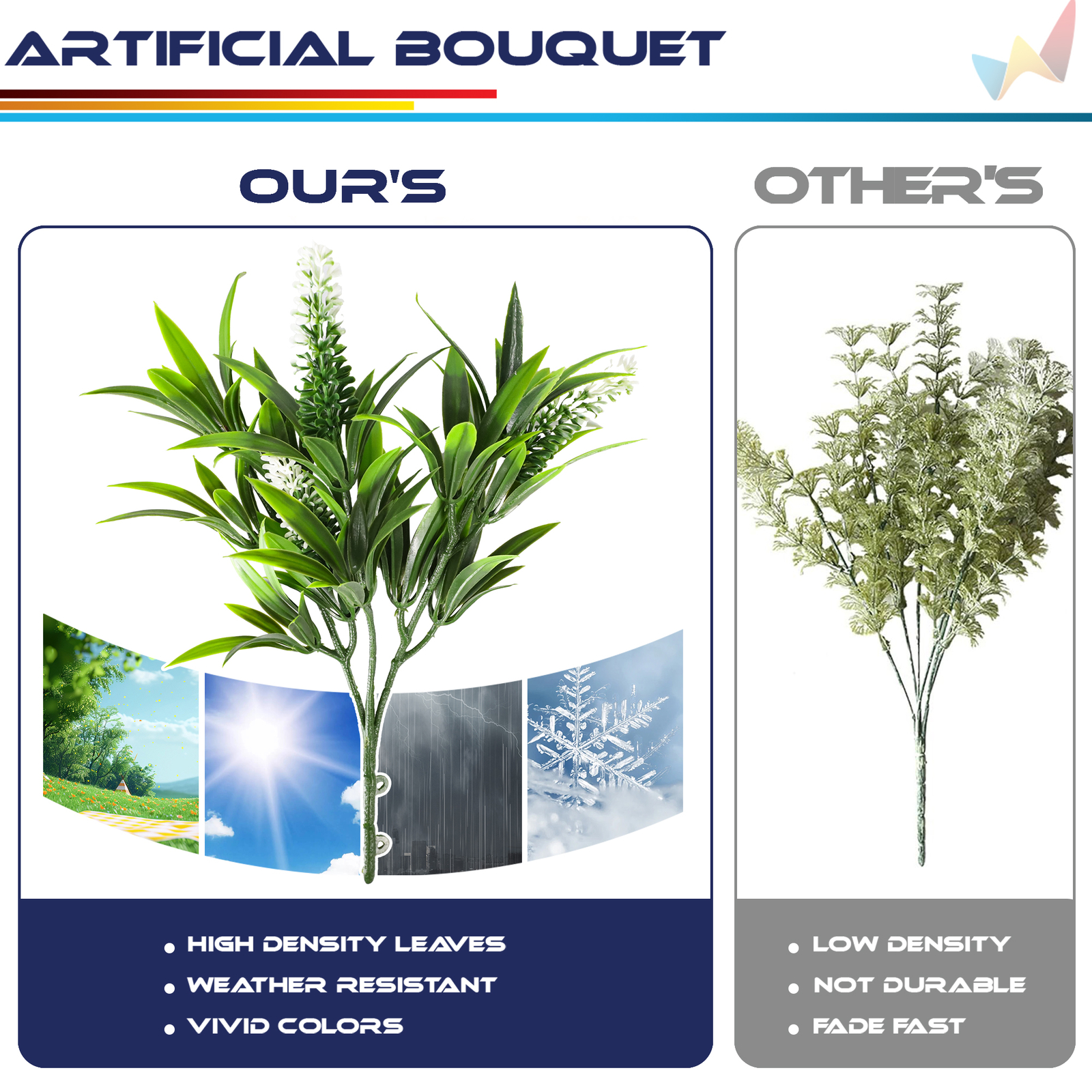 Artificial Flowers Bushes Faux Greenery for Outdoor Wedding Home Party Decor