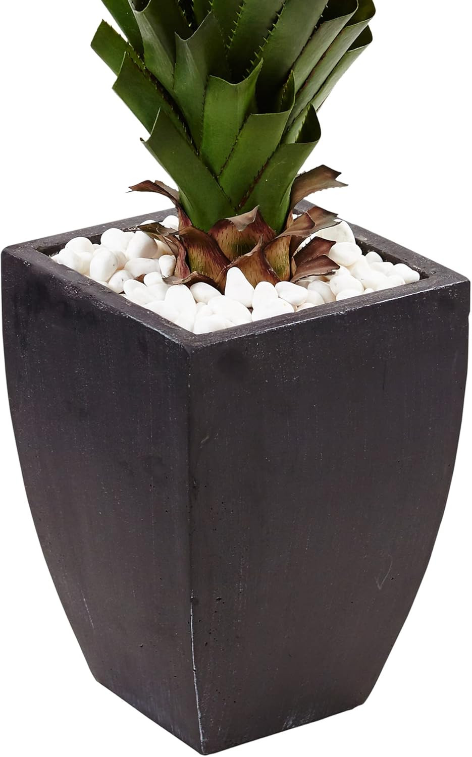 4.5Ft Spiked Agave Artificial Plant in Stylish Black Planter for Indoor/Outdoor