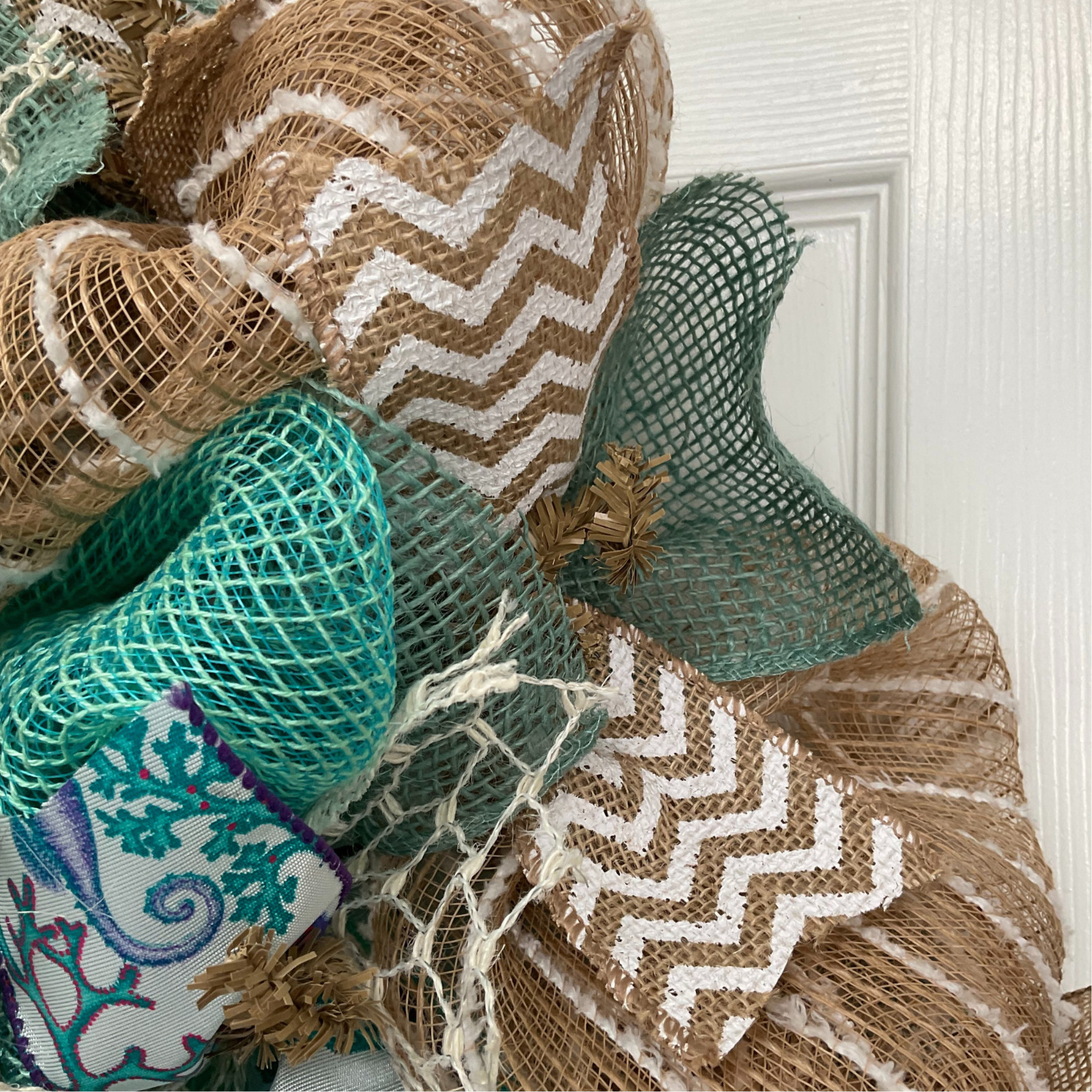 Beach Driftwood Welcome Wreath Handmade Deco Mesh 24 inch and 28 inch