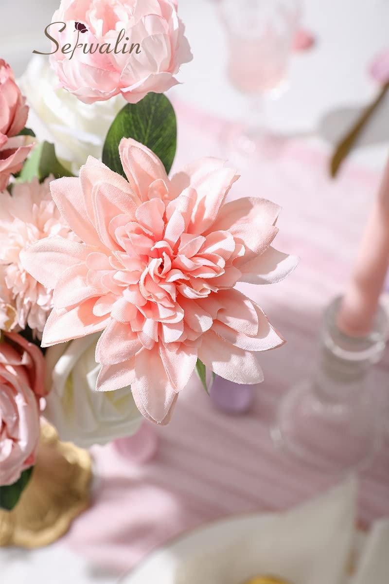 Artificial Pink Spring Roses Silk Fake Flowers DIY Wedding Bridal Bouquets
