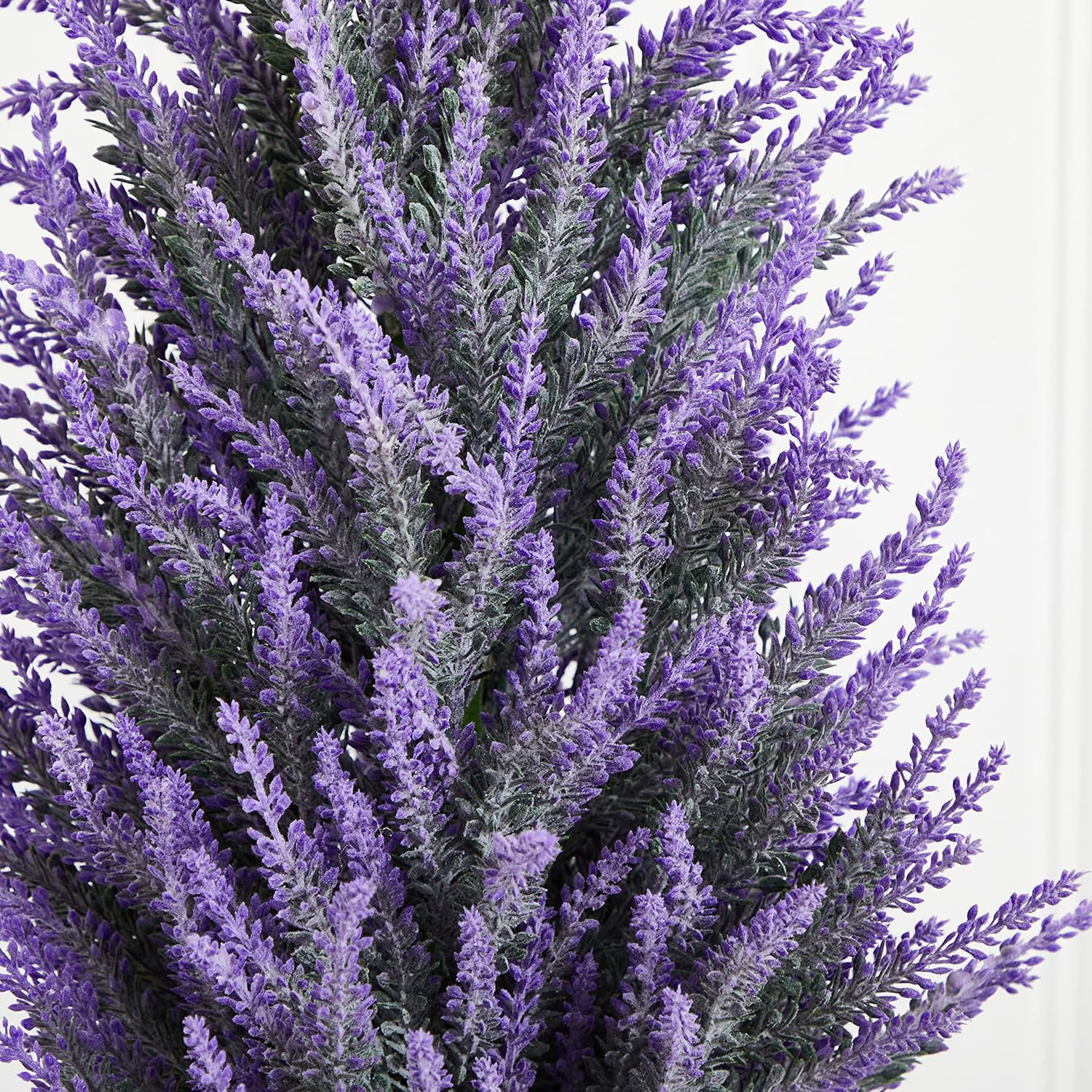 Lavender in White Wicker Planter Artificial Plant