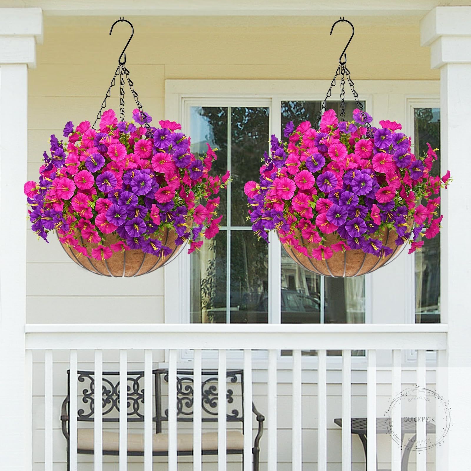 12 Bundles Look Real Artificial Flowers for Outdoors, Realistic Fake Outdoor Flo