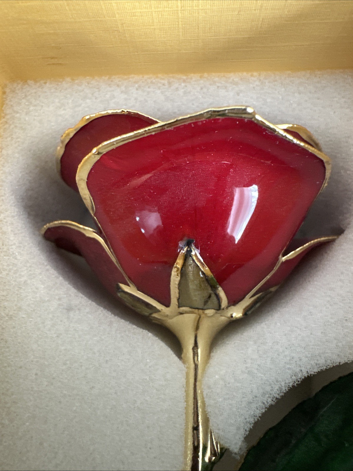 Sinvitron Gold Dipped Rose 24K Real Rose Long Stem Gold Plated Rose w/ Stand