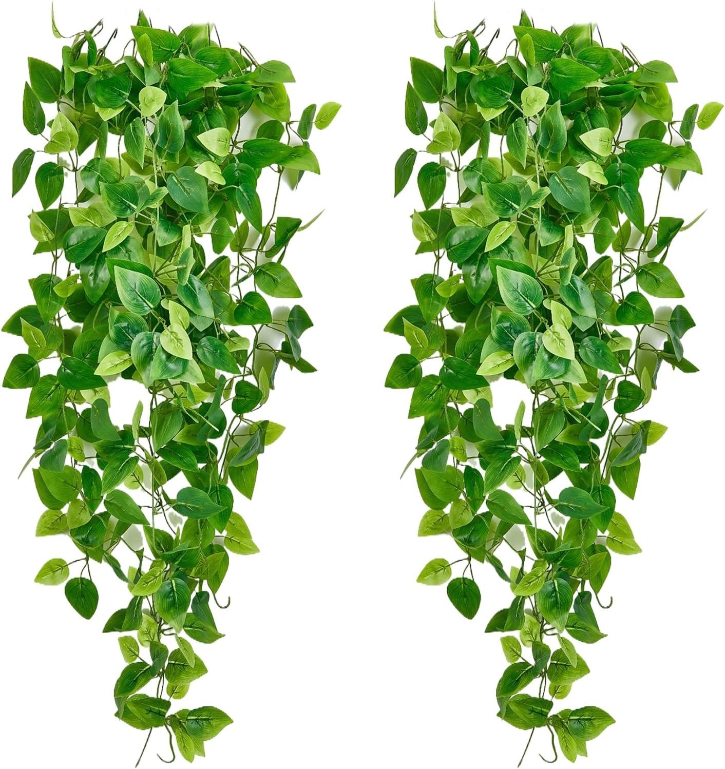 2 plantas colgantes artificiales de hiedra falsa para decoración de pared hogar