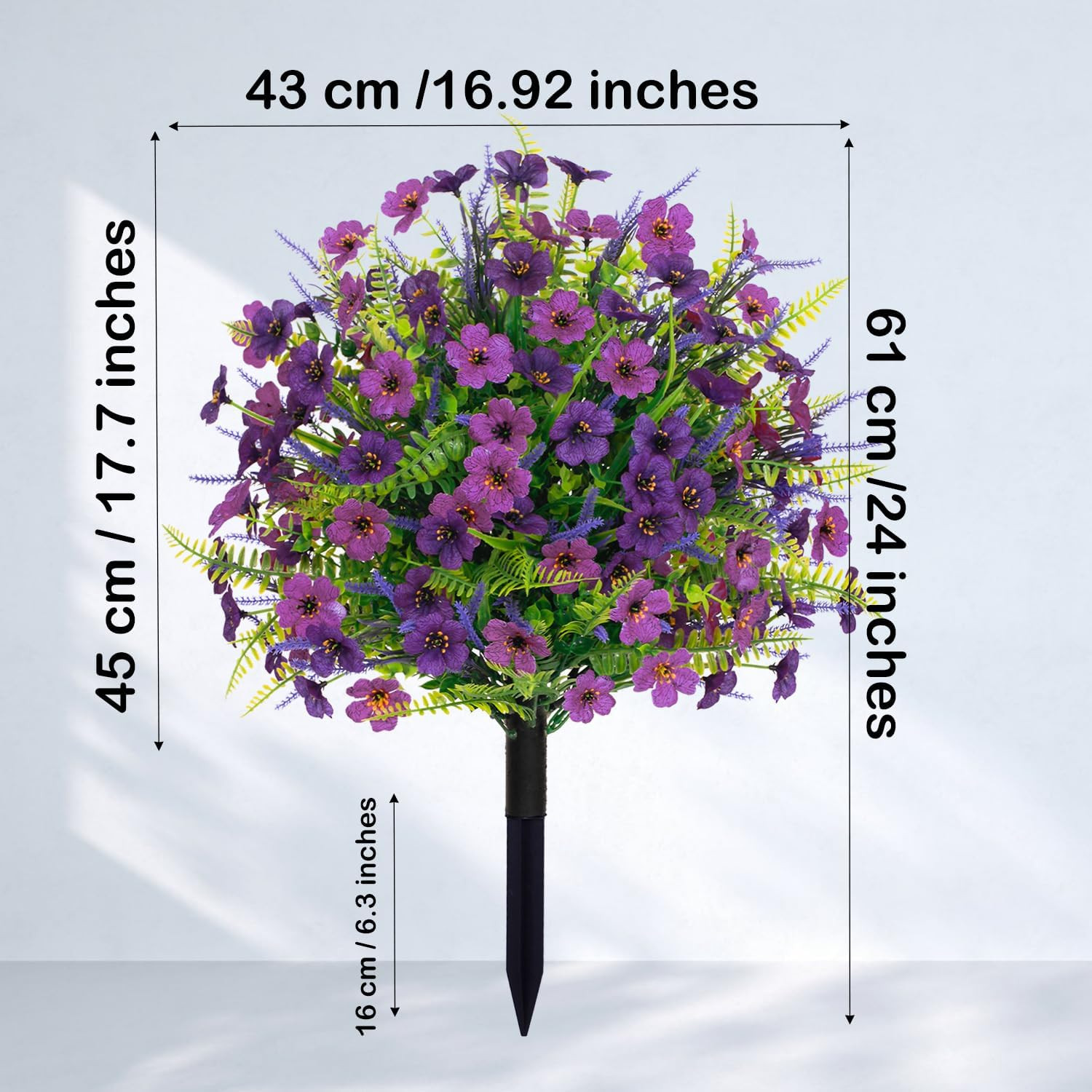 24″ Lavender Mums Topiary Ball Trees – 2 Pack UV Resistant Outdoor Decor