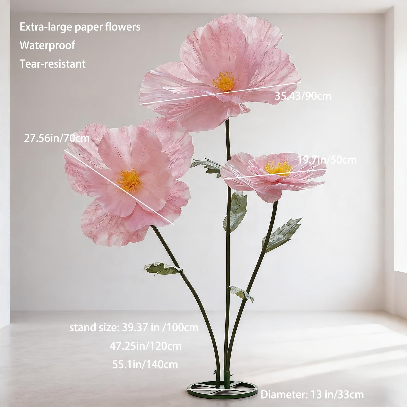 Giant Flowers for Decoration with Stand,Oversized Freestanding Gradient Flowe…