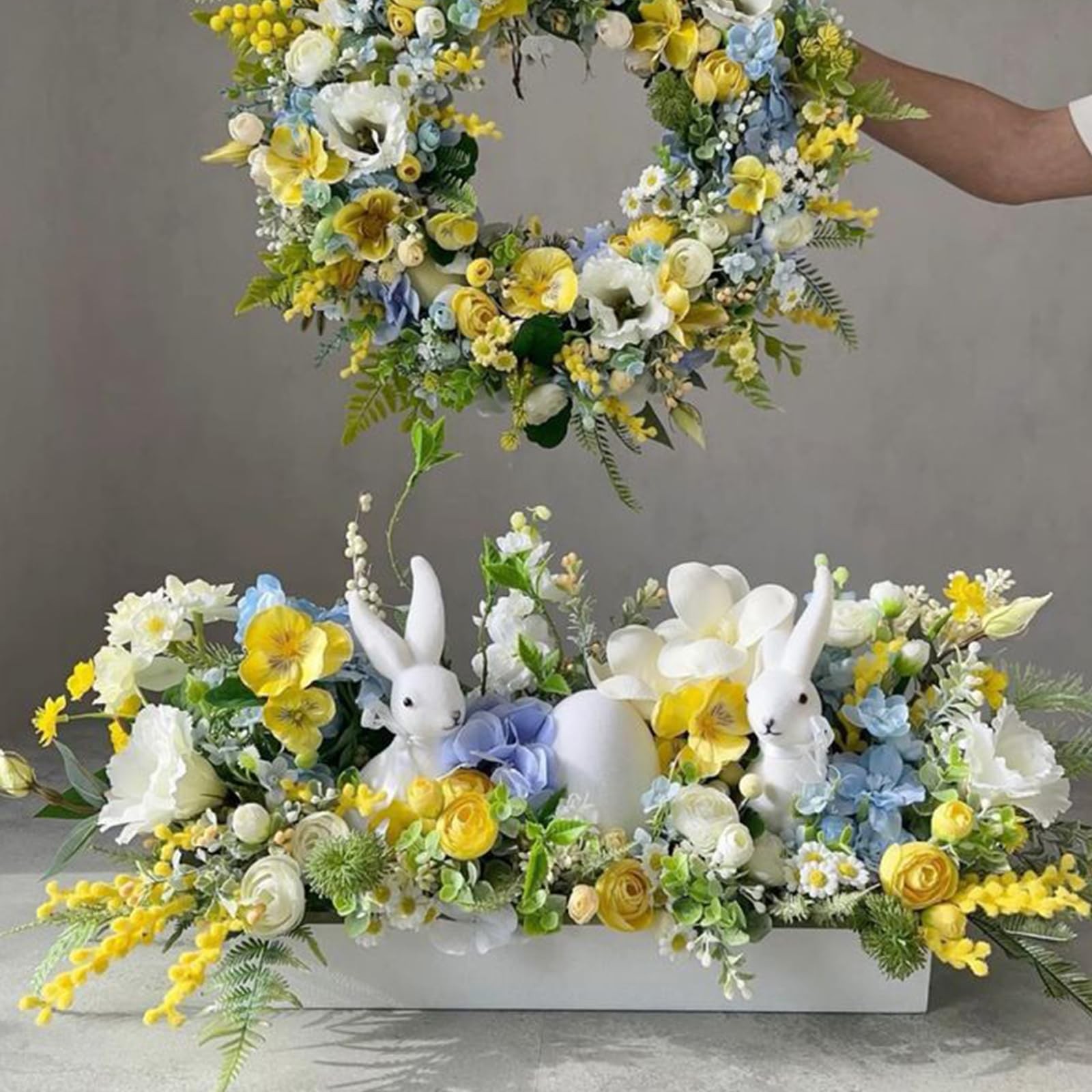 Artificial Daffodils Yellow and White Fake Spring Flowers 6 Bundles 15.75″ Na…