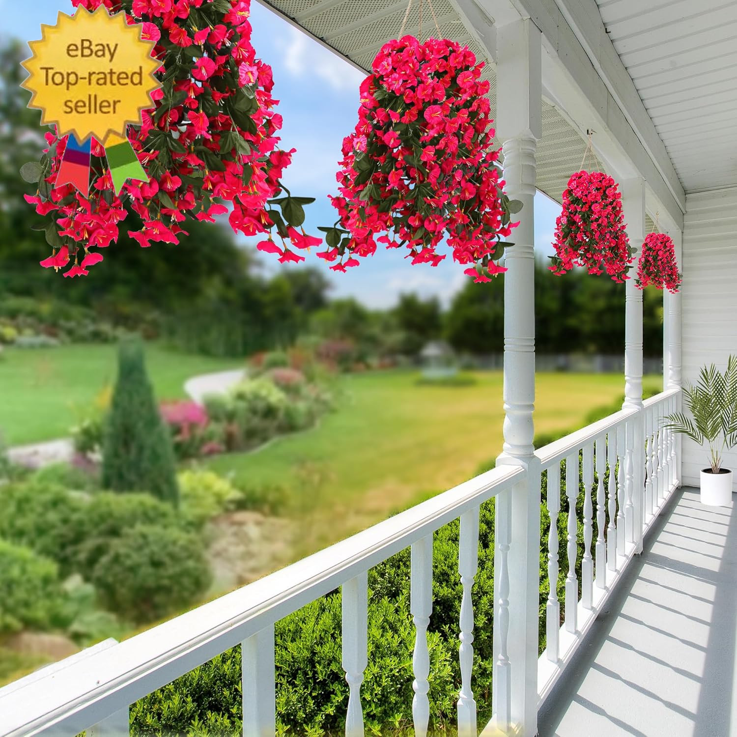 Artificial Fake Hanging Flowers Plants for Outdoor outside Spring Summer Decorat