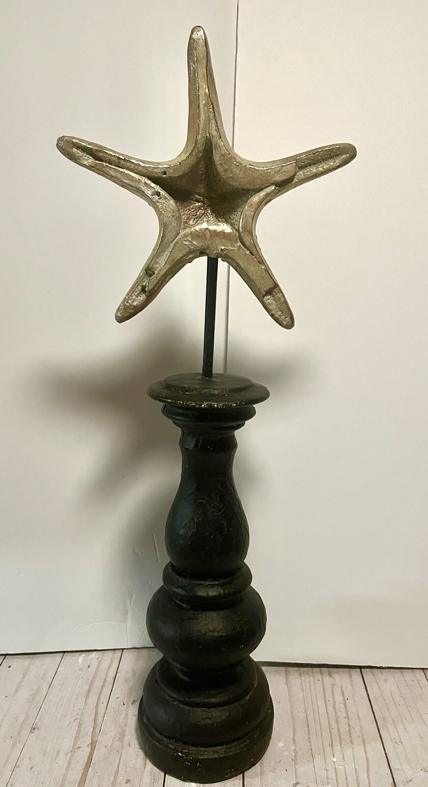 Beautiful Starfish On Tall Wooden Wood Stand Nautical Beach Decor
