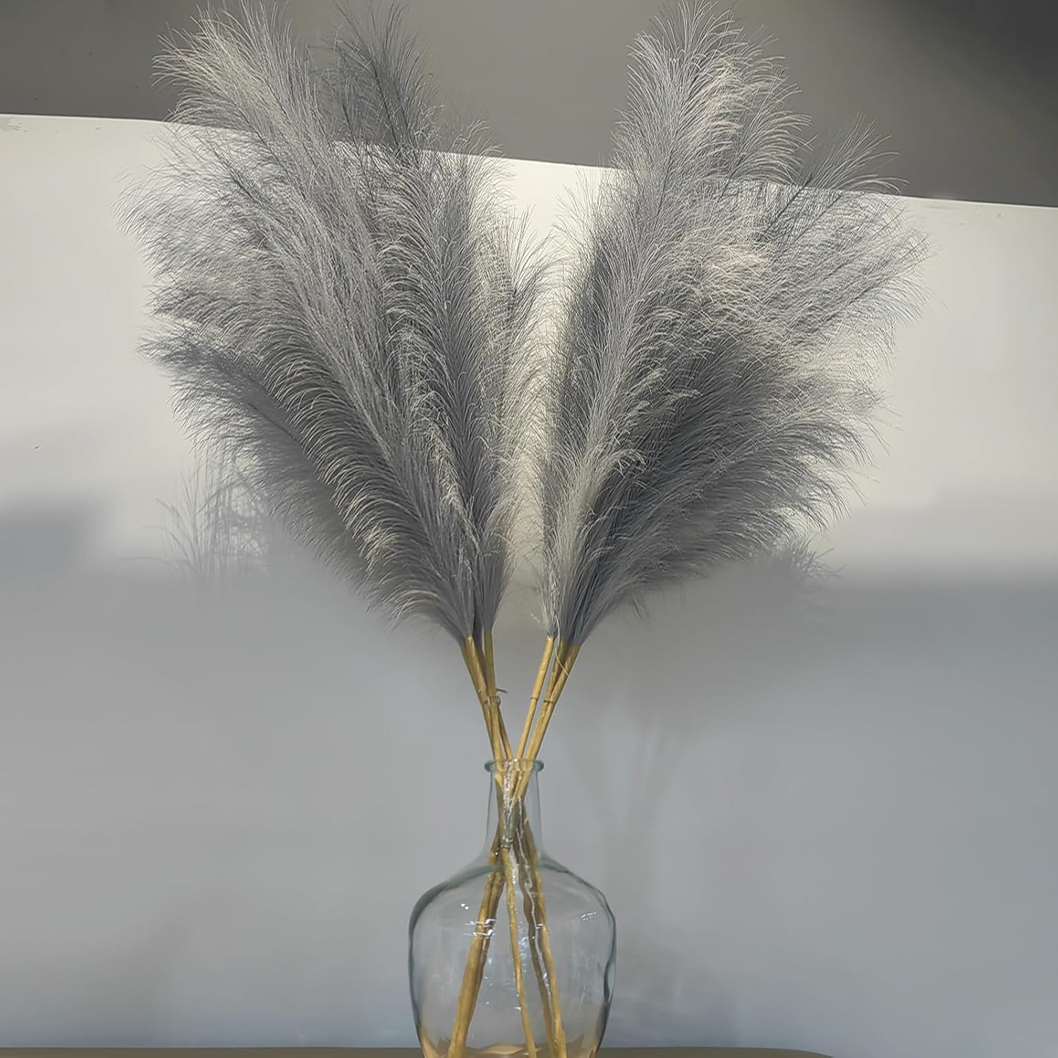 38″ 10 Stems Faux Pampas Grass Decor – Tall Pampas Grass for Floor Vase, Boho Ho