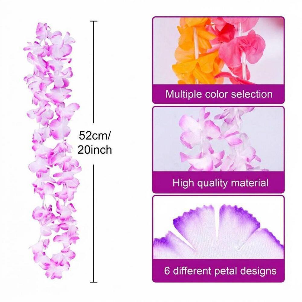 1.7 in Artificial Multicolor Indoor/Outdoor Tropical Hawaiian Flower Leis Party