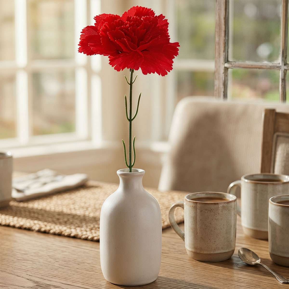 1/6/12Pcs Artificial Flowers Carnation Flower,Silk Carnations Flower Bouquets