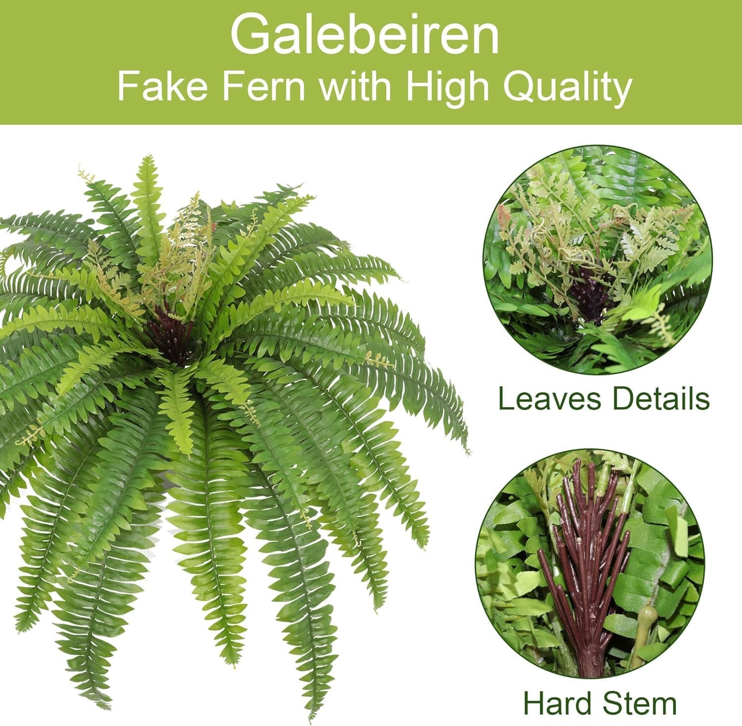 Artificial Ferns for Outdoors & Indoors, 40in Large Faux Ferns 39 Fronds Fake…