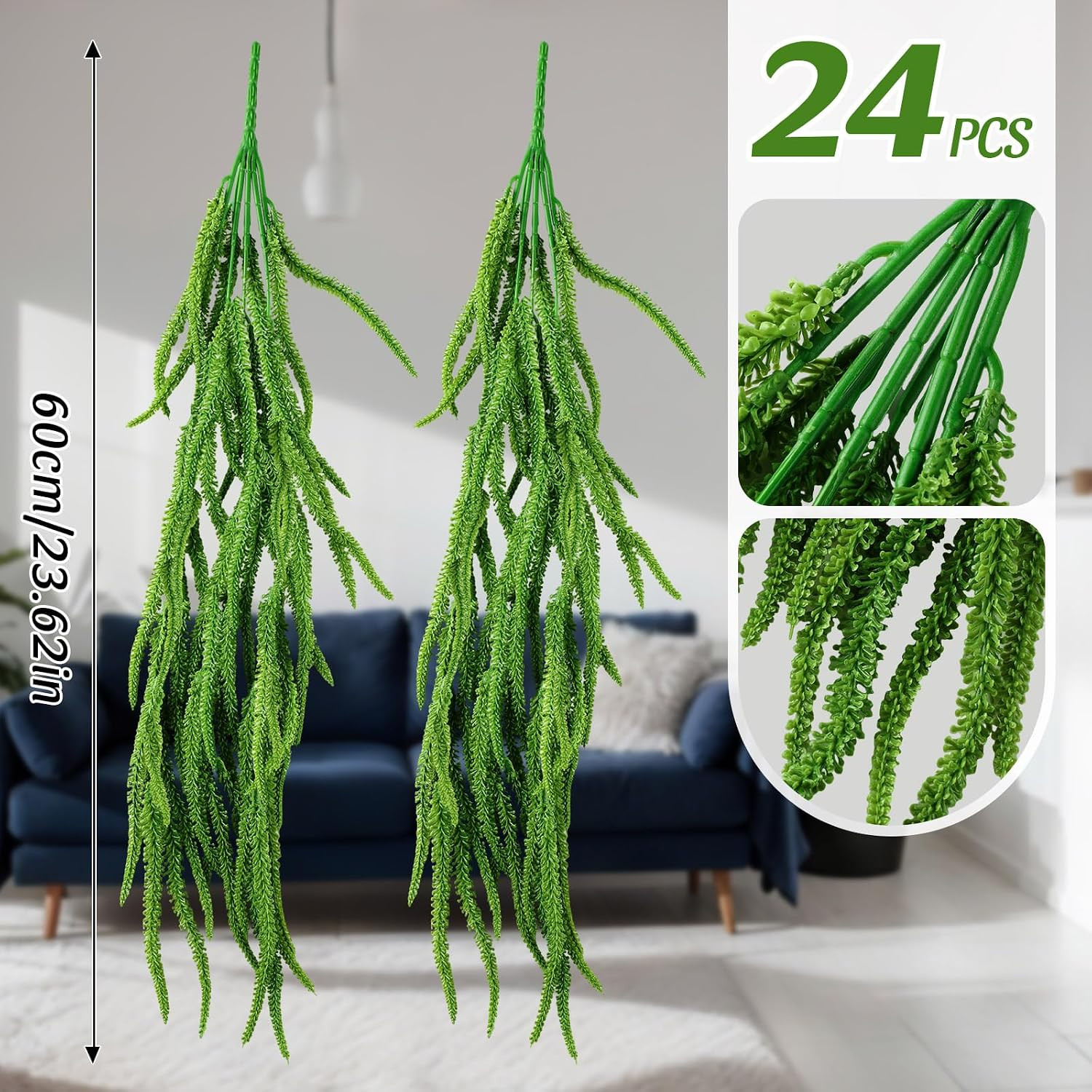24 Pcs Dark Green Faux Amaranthus for Wedding Decor & Floral Arrangements
