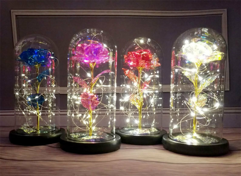 Rose Flower In Glass Gifts For Women Wife Her Valentine Girlfriend Birthday Gift