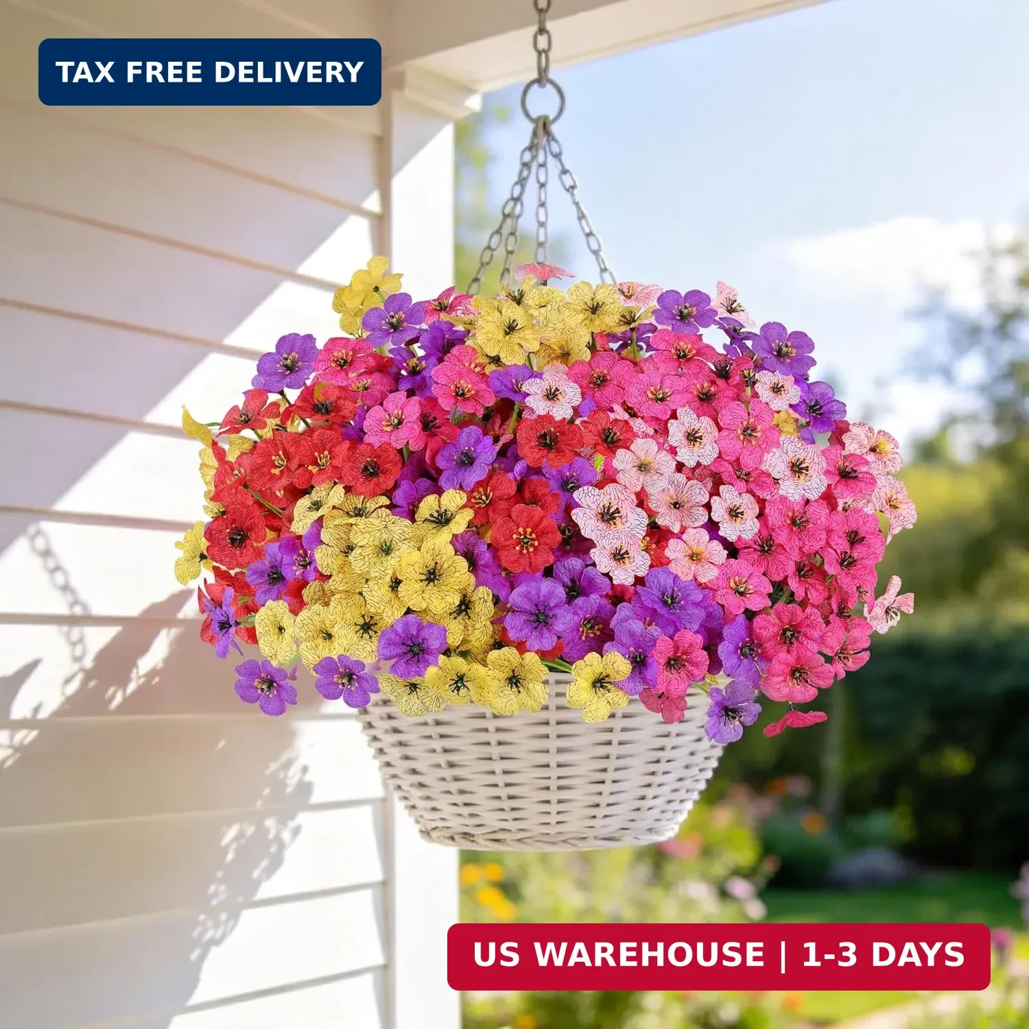 AmyHomie 20 Bundles Artificial Flowers for Outdoors, UV Resistant Fake Flowers N