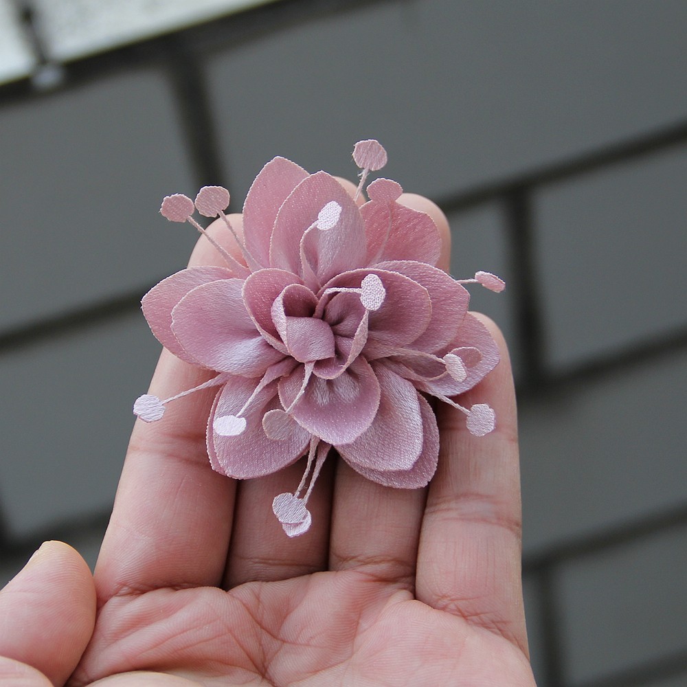 6cm Fabric 3D Chiffon Flower DIY Chiffon Artificial Flower Burnt Edge Handmade