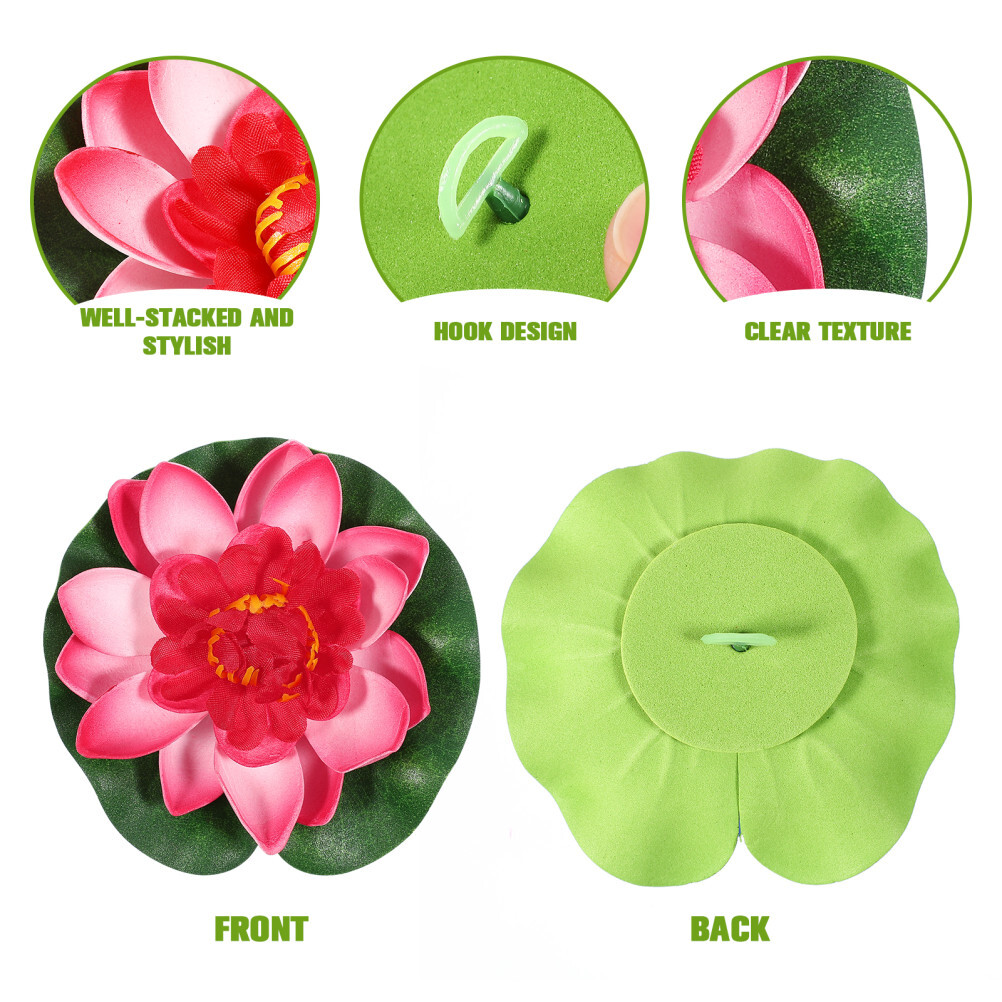 5PCS Artificial Floating Water Lily EVA Lotus Flower Pond Decor 10cm