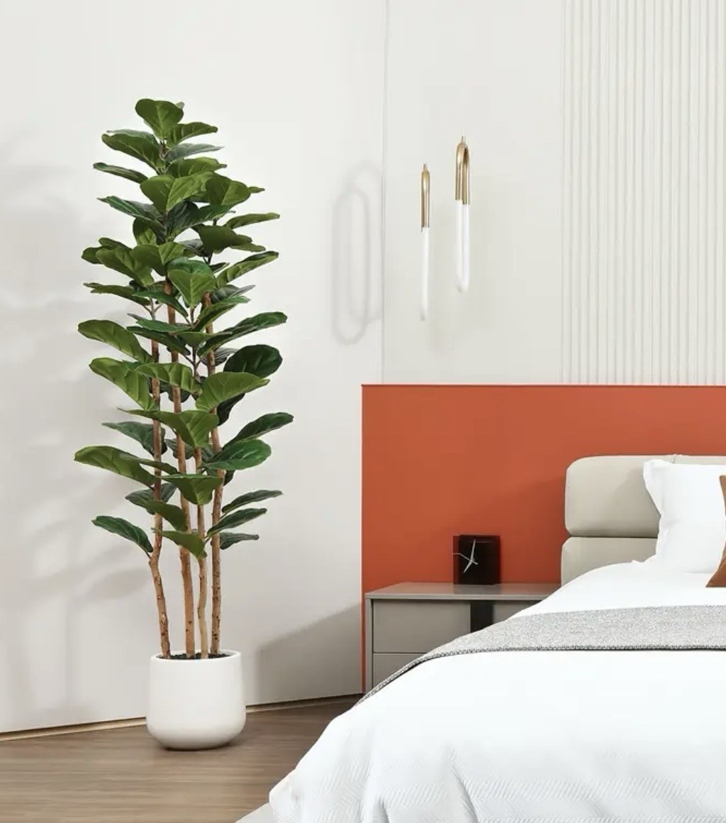 7ft artificial fiddle leaf tree with white pot