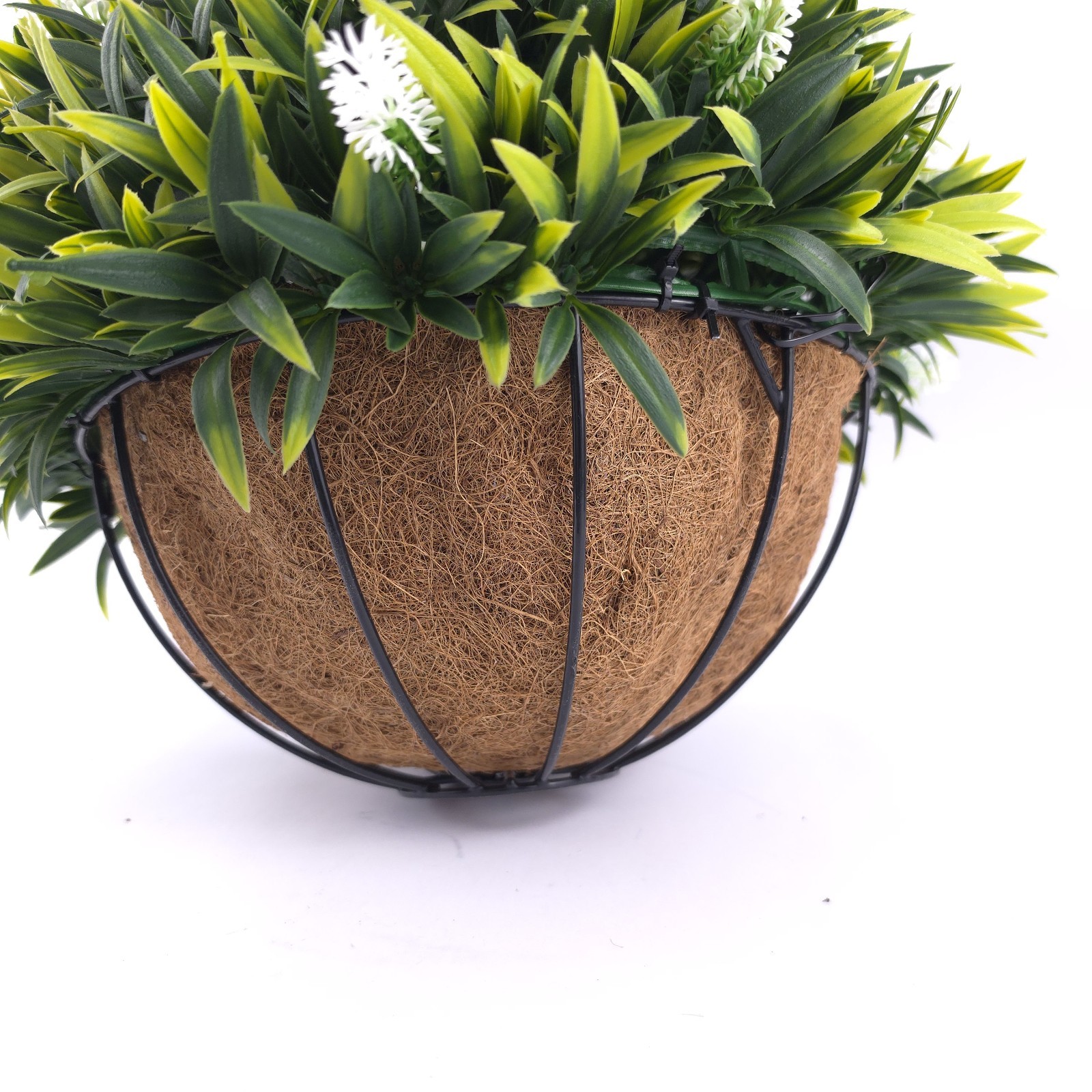 Wicker Park 17″ Faux White Lavender Floral Indoor/Outdoor Spring Hanging Basket