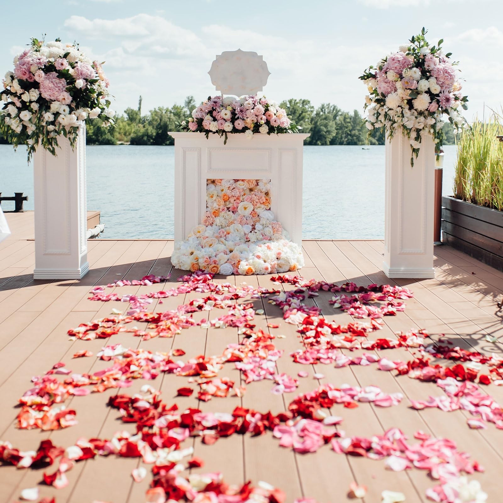 Silk Rose Petals, 400 Pcs Artificial Flower Petals Fake Rose Petals for Weddi…