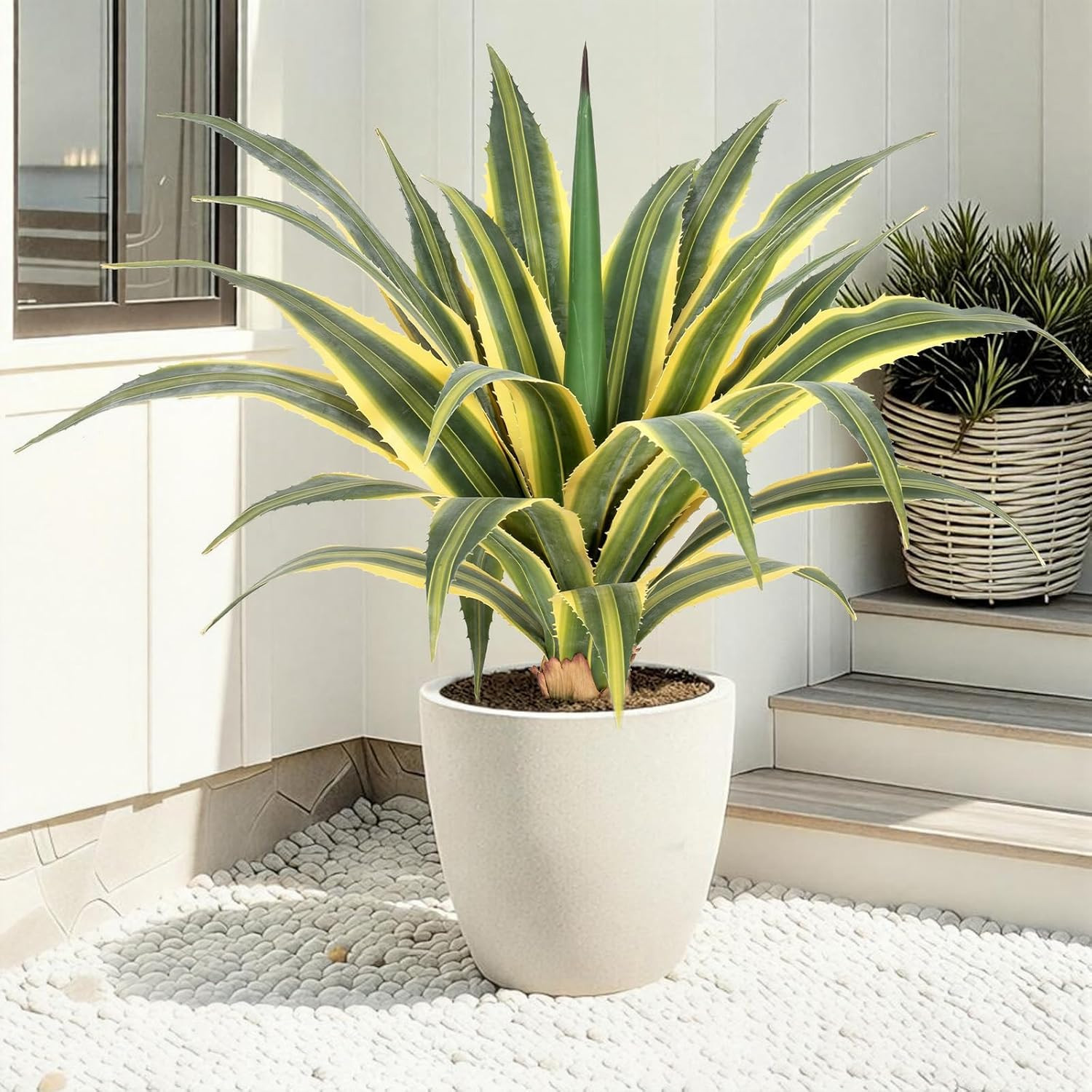 32” UV Resistant Artificial Agave Plants – 2 Pack for Indoor/Outdoor Decor