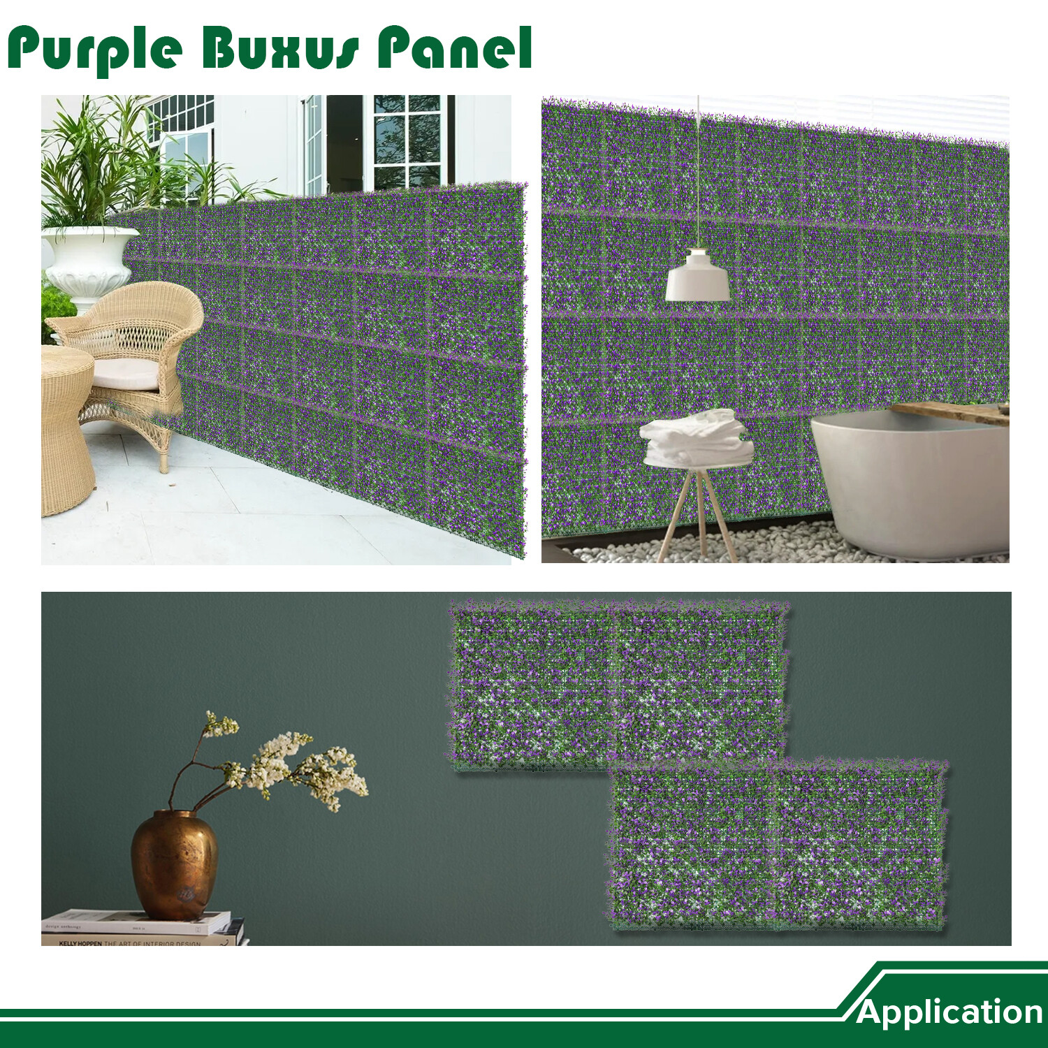 Artificial Purple Buxus Leaf cover back Privacy Fence Screen Home Décor Hedge