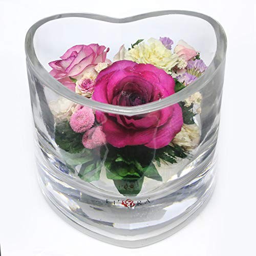| Long Lasting Roses in Sealed Glass Vase | Preserved Fresh Cut Rose | Unique