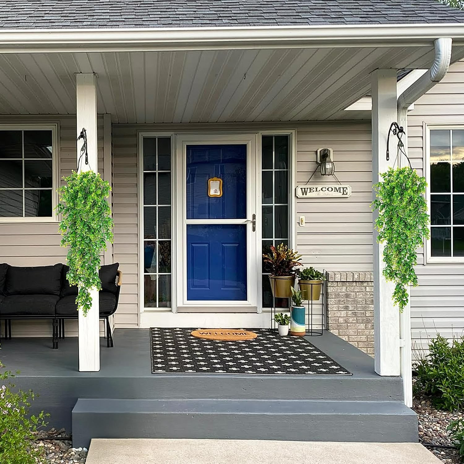 Versatile 2pcs Artificial Eucalyptus Vines for -Round Home & Garden Decor