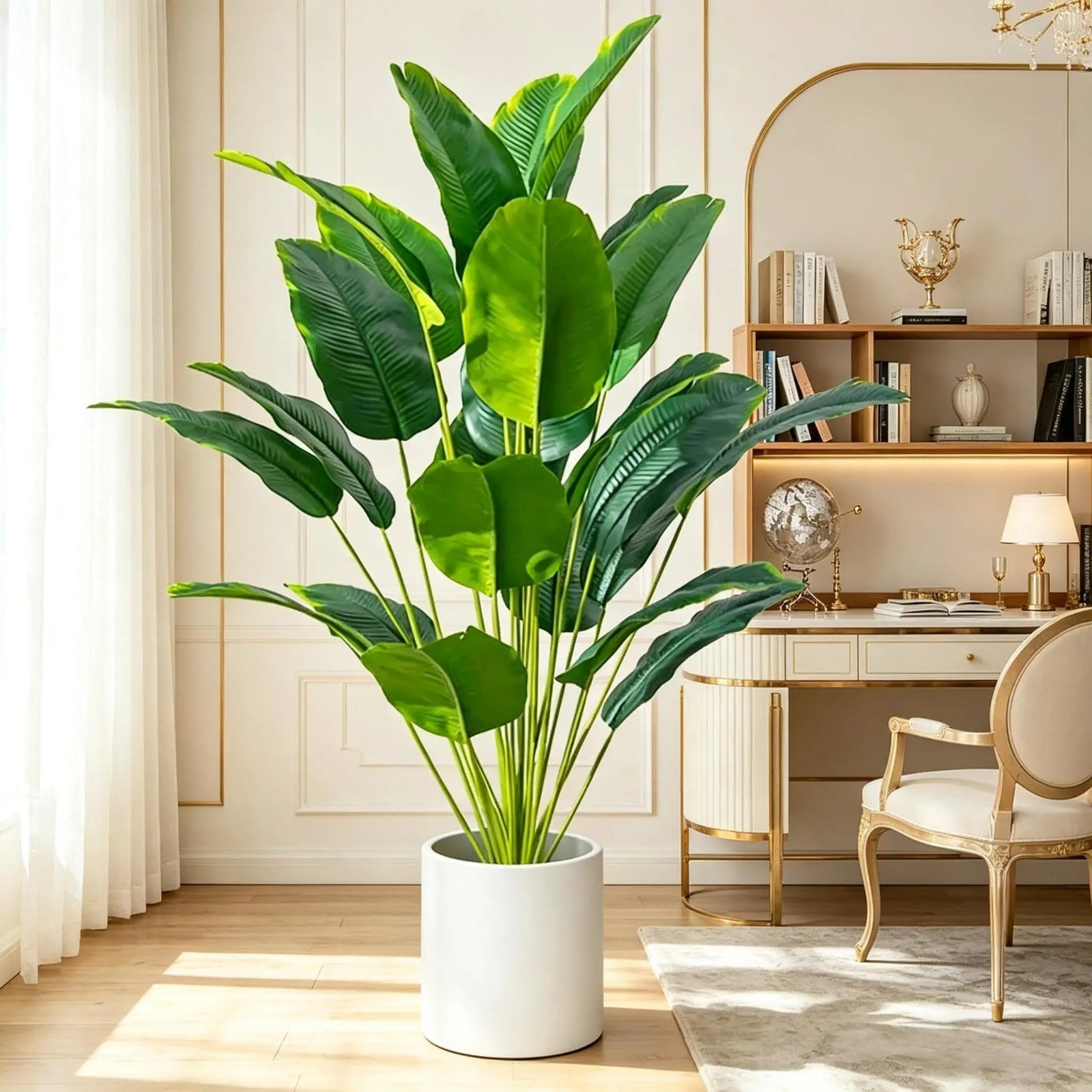 1pc Artificial Plants Large Tropical Palm Tree Fake Banana Plants Leaves Real