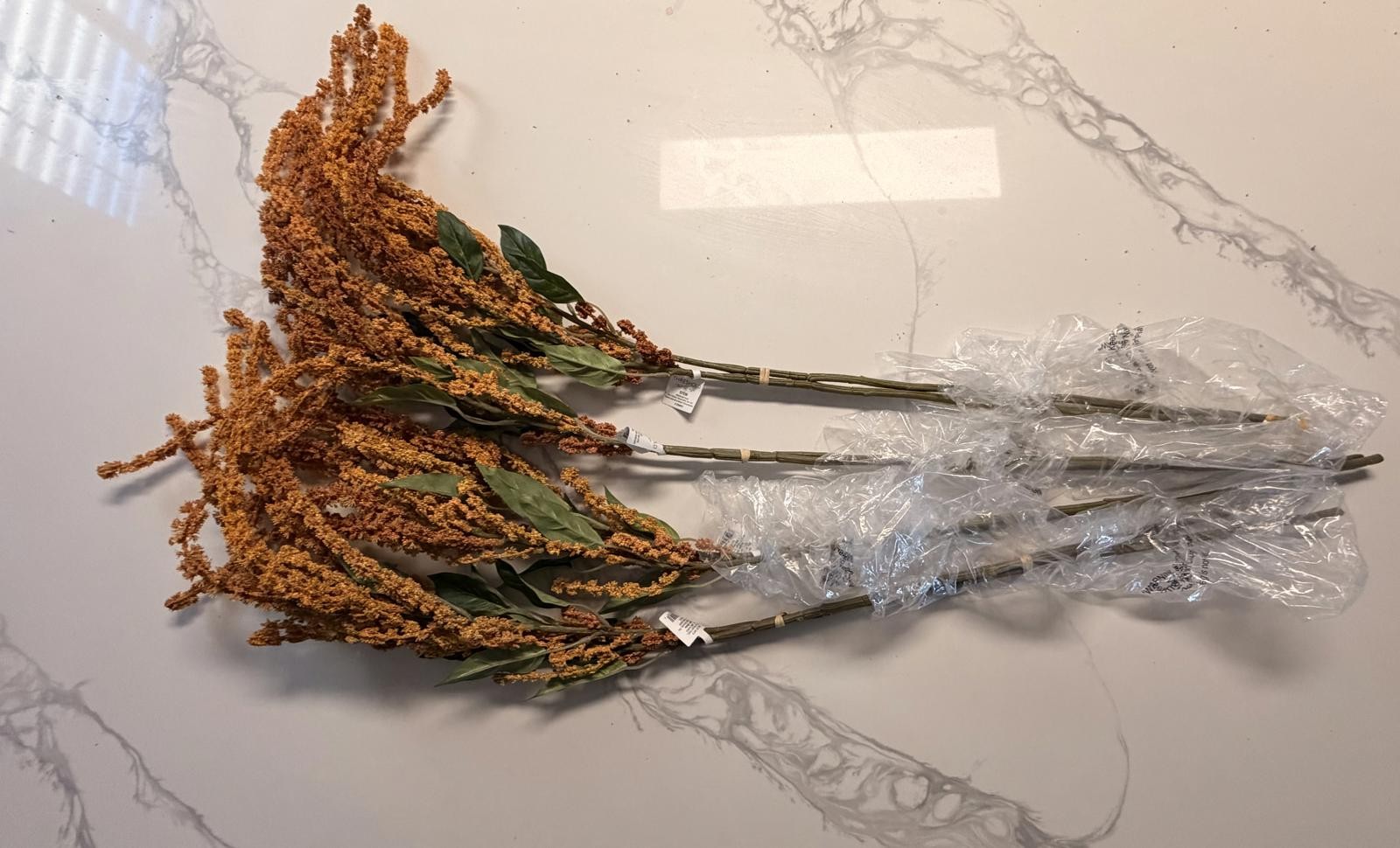 Threshold Faux Amaranthus Stems 4 Bundles of Orange 43” Fall Floral Decor NWT