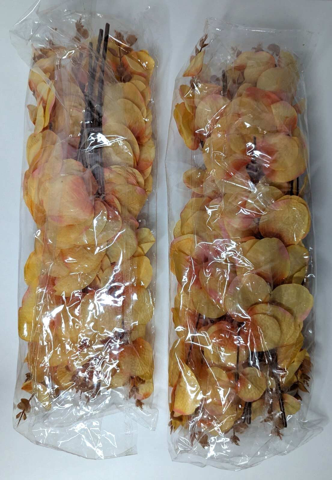 Eucalyptus Orange Artificial 14″ Flowers 12 Stems 2 Packs of 6 NEW