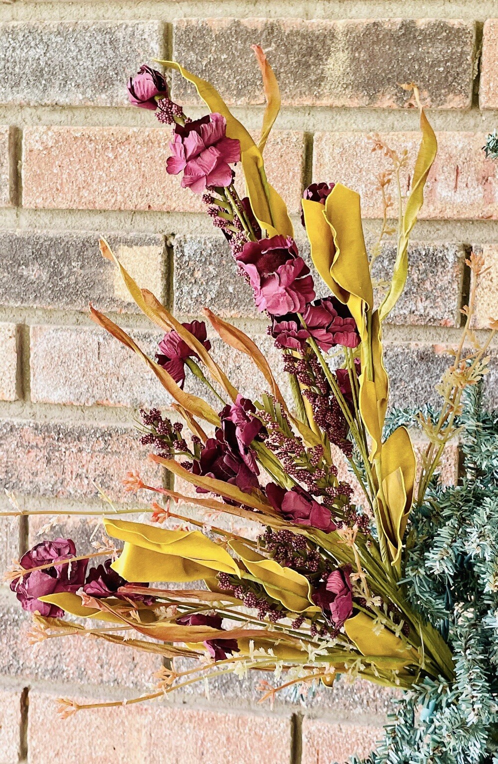 Autumn Plum Wildflower Artificial Spray, Bundle Of 2