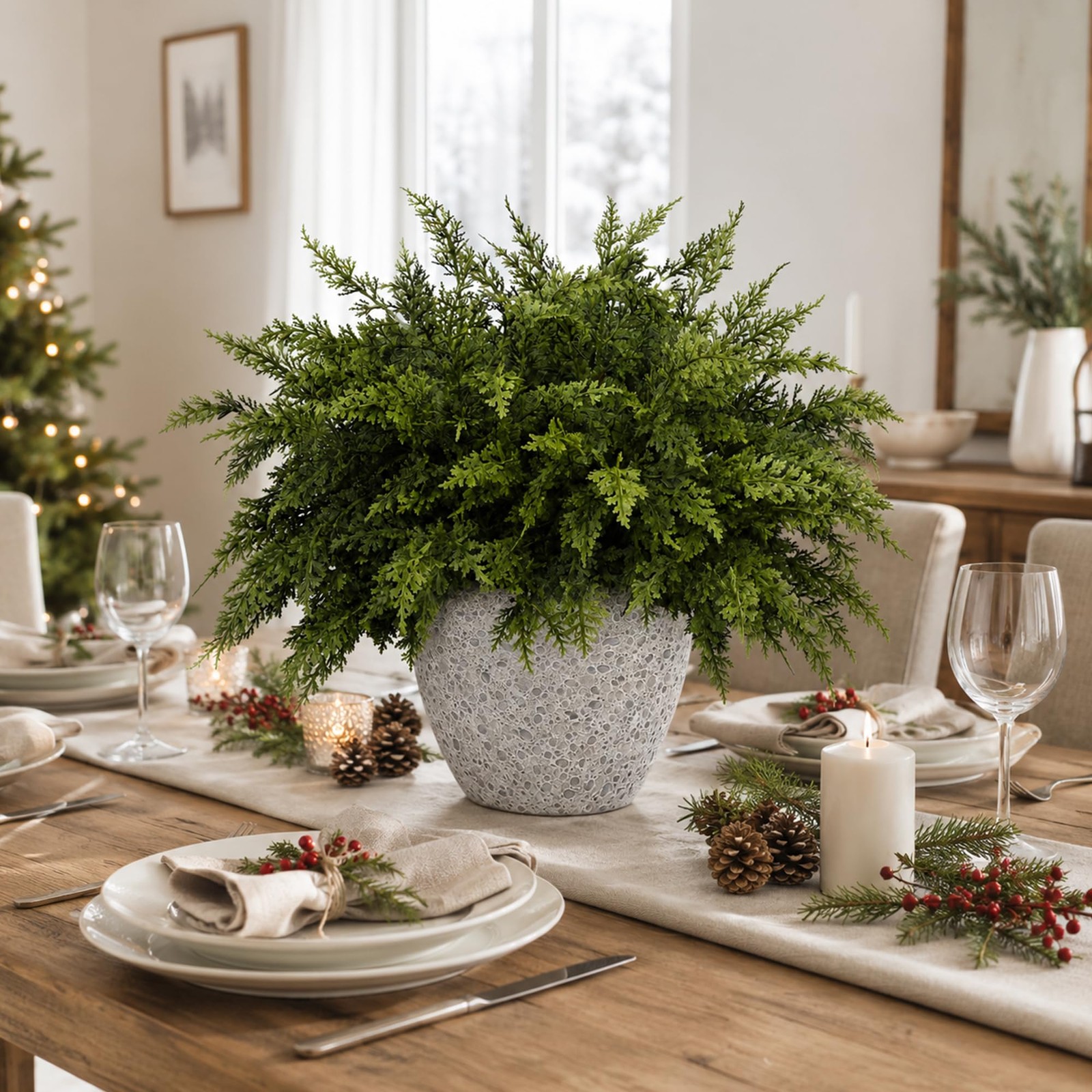 10 Pcs 17 Inches Christmas 2 Color Cypress Branches