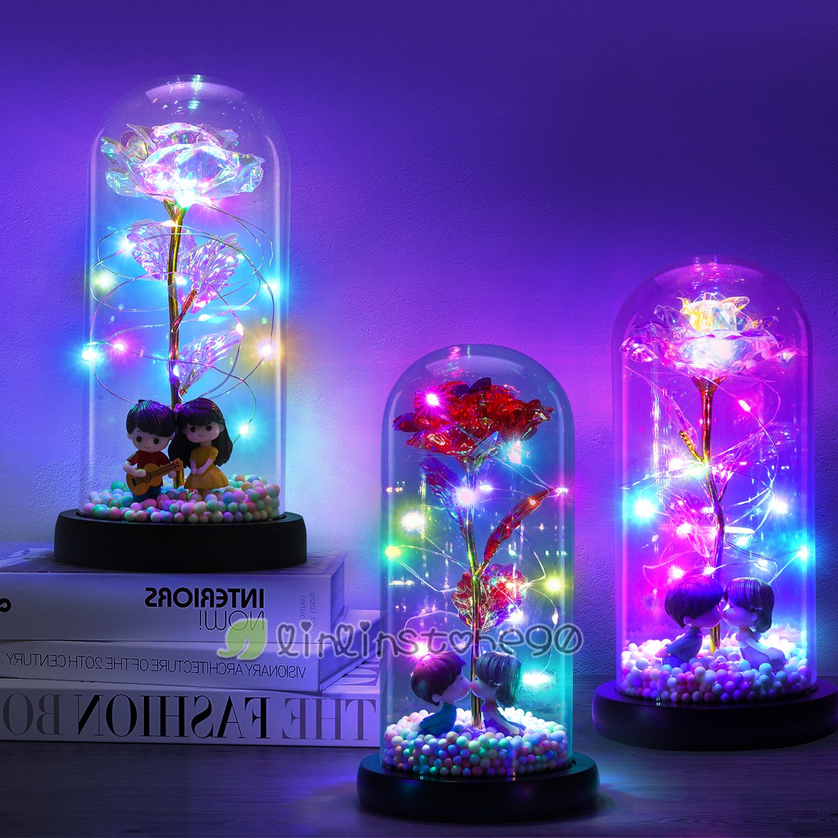 Eternal Galaxy Rose with LED Light Forever Flowers Gifts for Morther Wife Women
