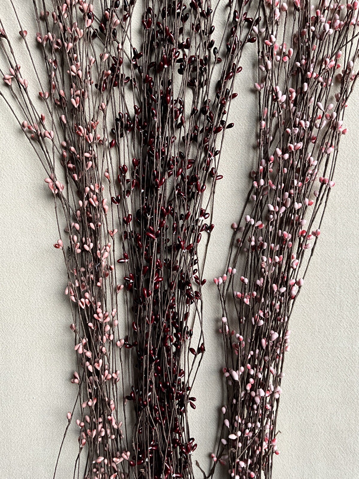 MAUVE PIP BERRY STEMS BURGANDY BERRY STEMS PINK STEMS ARTIFICIAL BERRY STEMS