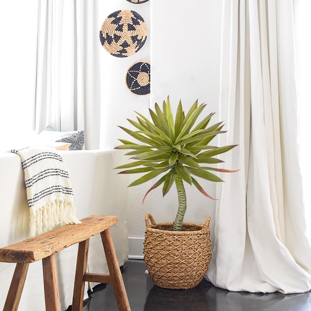 Large Fake Agave Plants 2.76ft/33in Tall Artificial Yucca Plants in Black Pot…