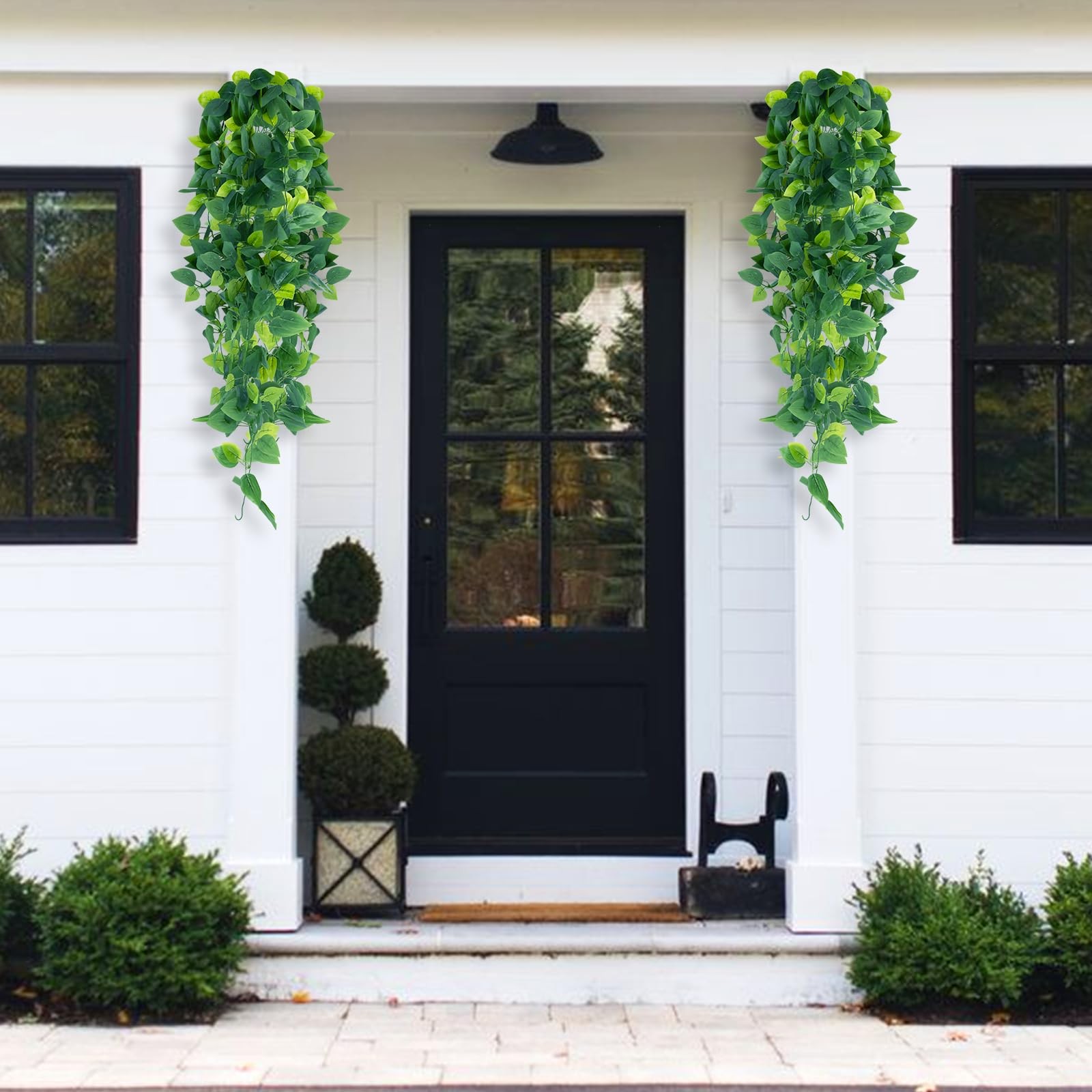 2pcs Artificial Hanging Plants, 3.6FT Fake Hanging Plants, Faux Pothos Vines …