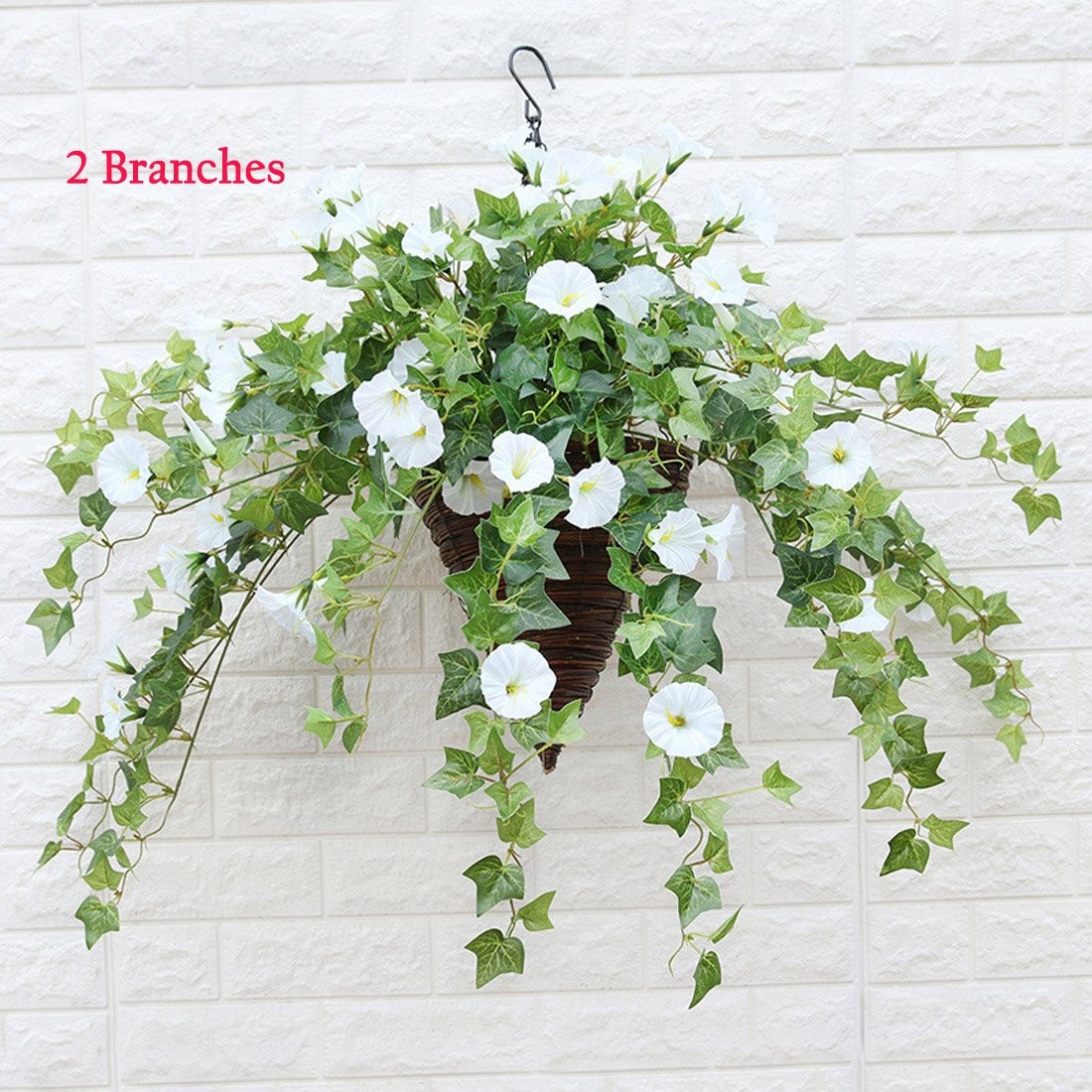 1 Branch(12 Stems/23 Flowers) Artificial Morning Glory Trumpet Flower Vine Pl…