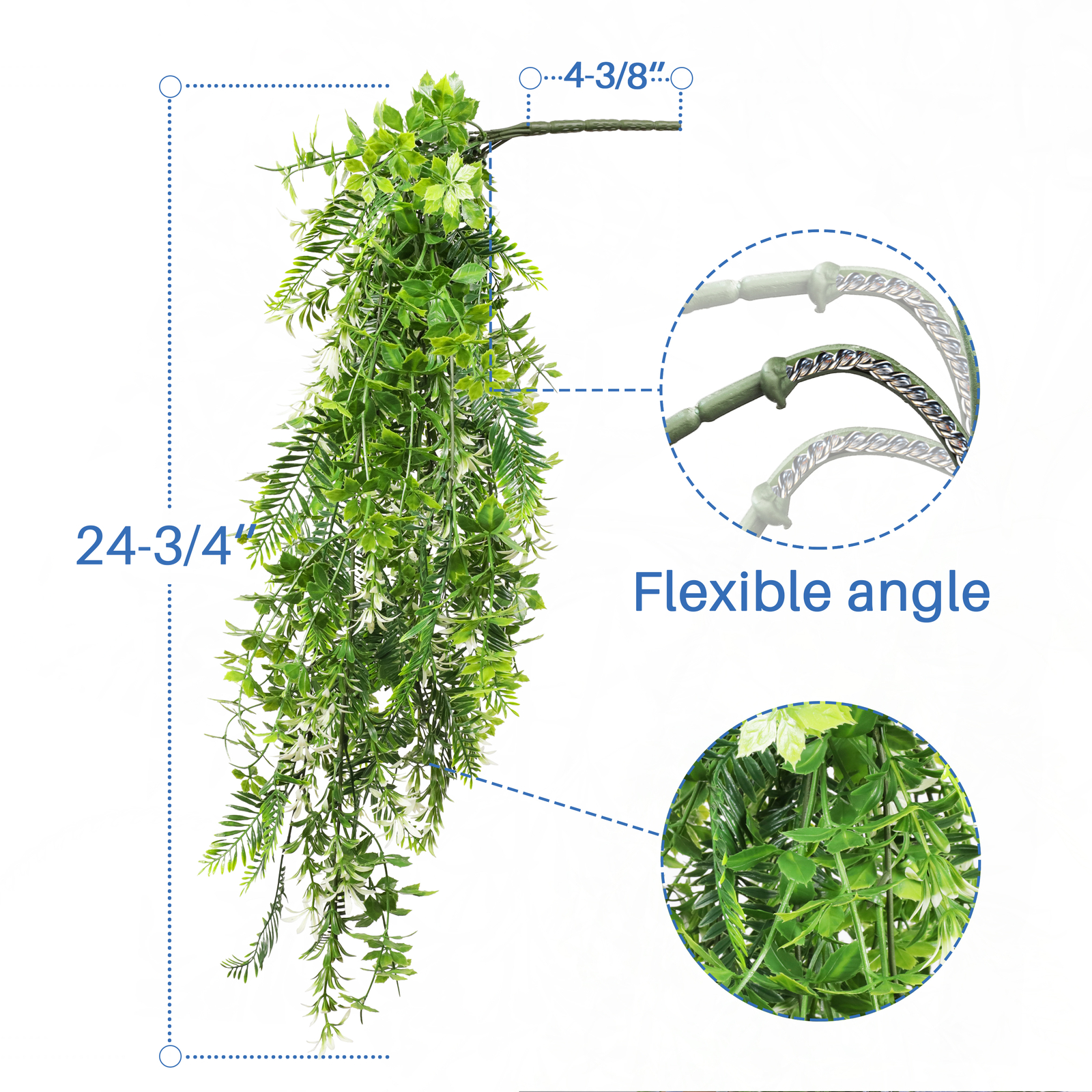Artificial White Flowers Fake Plant Branches Hanging Decor Outdoor Wedding Home