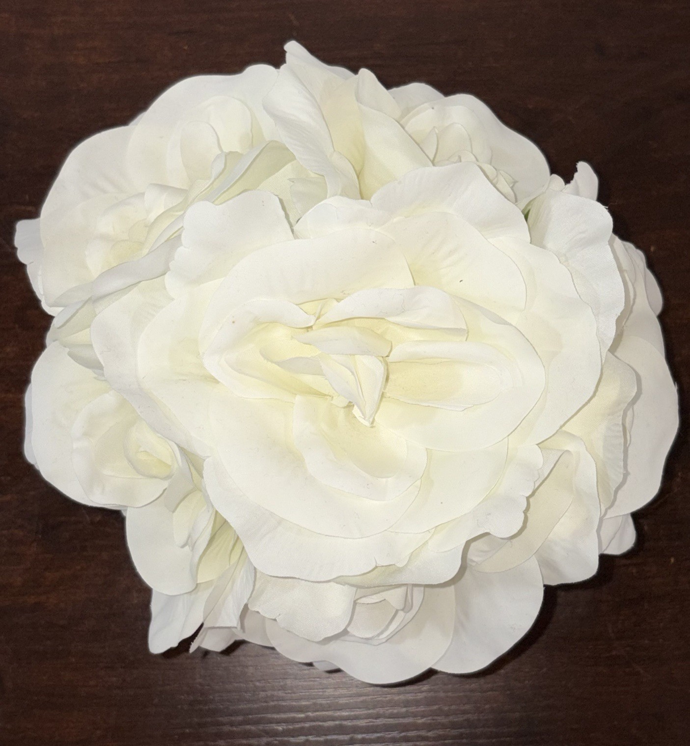 Gardeners Eden Faux White Rose Floral Arrangement in Silver Bowl Centerpiece 8×8