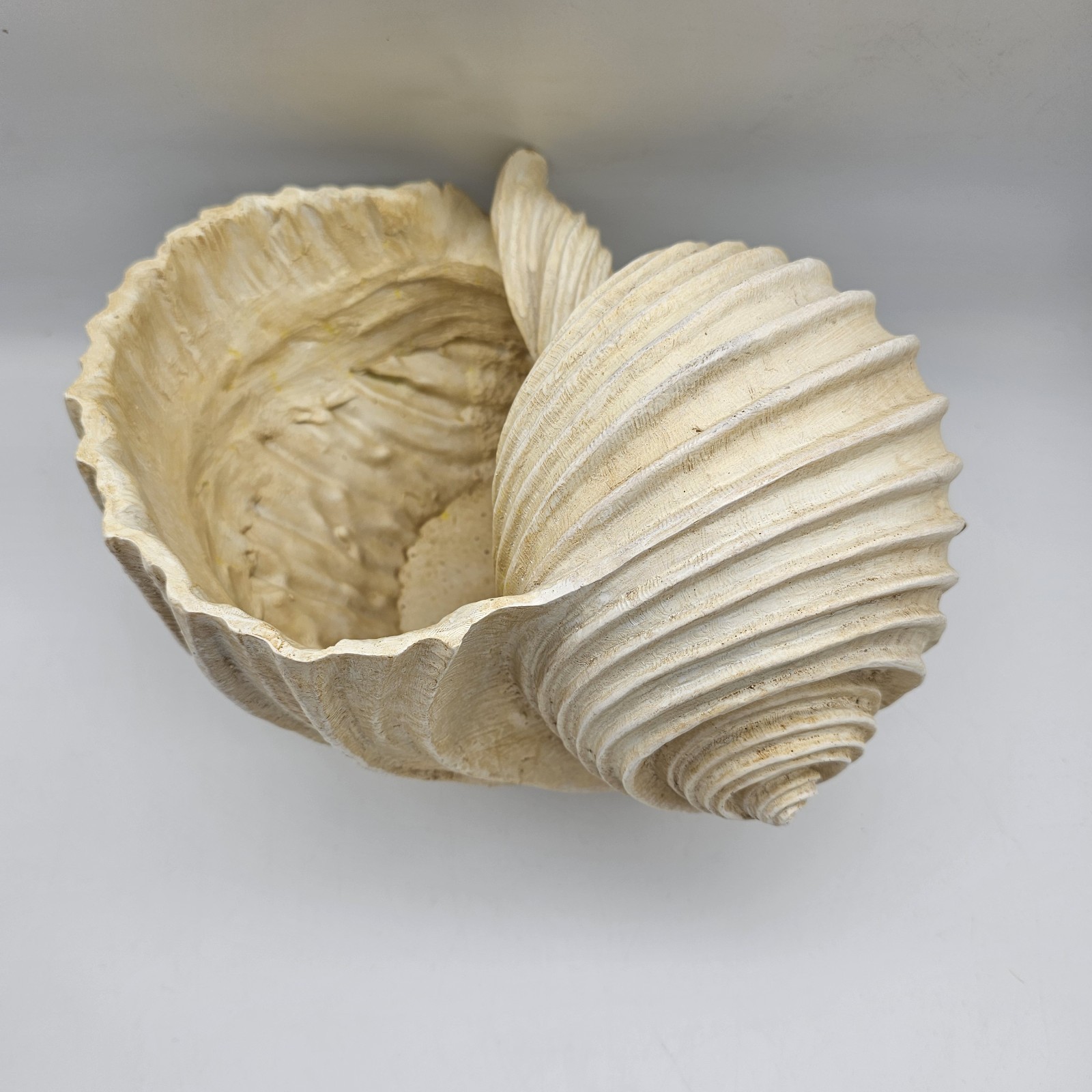 White Cream Decorative Faux Shell Planter Vase